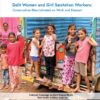 Cover image of report on women & girl sanitation workers (smiling girls standing on back of parked truck)